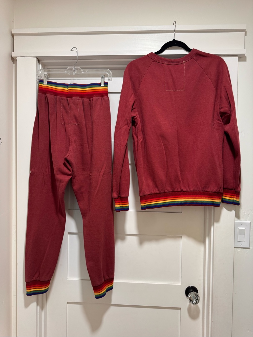 Aviator Nation Maroon Rainbow-Trim Pullover & Joggers Set - Picture 2 of 3